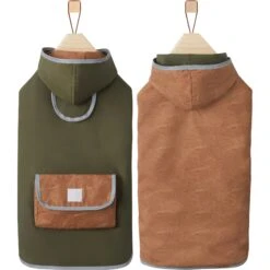 Frisco Lightweight Olive Reversible Packable Dog Raincoat -Cat Toy Shop 315116 PT4. AC SS1800 V1646432195