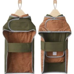 Frisco Lightweight Olive Reversible Packable Dog Raincoat -Cat Toy Shop 315116 PT5. AC SS1800 V1646437977