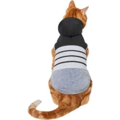 Frisco Gray Striped Dog & Cat Hoodie -Cat Toy Shop 317305 PT2. AC SS1800 V1646434346