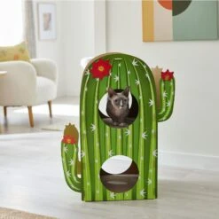 Frisco Cactus Cardboard Cat House, 2-Story -Cat Toy Shop 317725 PT3. AC SS1800 V1642099098