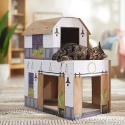Frisco Farmhouse Cardboard Cat House, 2-Story -Cat Toy Shop 317733 PT3. AC SS1800 V1676566492