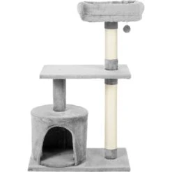 Frisco 61-in Faux Fur Cat Tree & Condo & Frisco 38-in Cat Tree With Condo, Top Perch & Toy -Cat Toy Shop 318964 PT5. AC SS1800 V1630366324