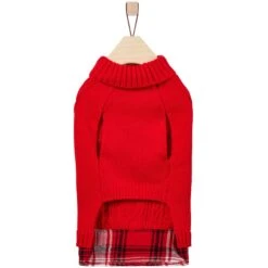 Frisco Plaid Cable Knit Dog & Cat Sweater -Cat Toy Shop 353611 PT5. AC SS1800 V1659726594