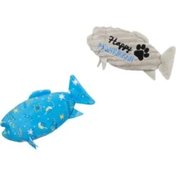 Frisco Hanukkah "Happy Pawnukkah" Fish Plush Cat Toy With Catnip, 2 Count