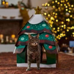 Frisco Holiday Christmas Tree Cardboard Cat House -Cat Toy Shop 360879 PT4. AC SS1800 V1695648149