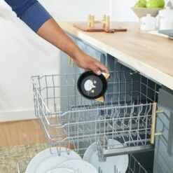 Frisco Cat Face Elevated Bamboo Non-Skid Ceramic Cat Bowl, Black, 1 Cups -Cat Toy Shop 363383 PT6. AC SS1800 V1657657267