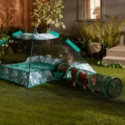 Frisco Mesh Outdoor Pop-up Cat Playpen Tent & Tunnel -Cat Toy Shop 371209 PT6. AC SS1800 V1663094504