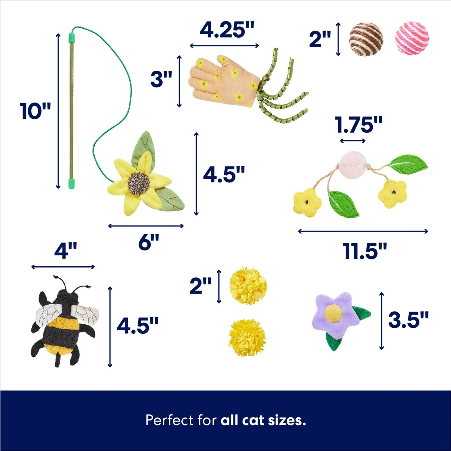 Frisco Spring Plush, Teaser, Ball & Tunnel Variety Pack Cat Toy With Catnip, 10 Count 3 Frisco Spring Plush, Teaser, Ball & Tunnel Variety Pack Cat Toy With Catnip, 10 Count - Image 3