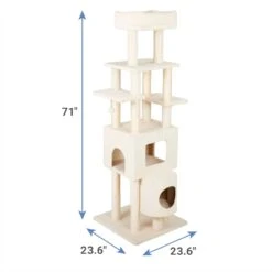Frisco 71-in Faux Fur Cat Tree & Condo & Frisco Deshedding Dog & Cat Brush -Cat Toy Shop 660294 PT2. AC SS1800 V1666838727