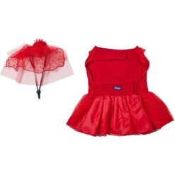 Frisco Red Ruffle Dog & Cat Dress + Headpiece -Cat Toy Shop 707286 PT5. AC SS1800 V1689277340