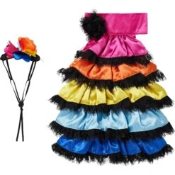 Frisco Ruffle Party Dog & Cat Dress + Headpiece -Cat Toy Shop 707350 PT4. AC SS1800 V1689350668