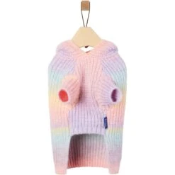 Frisco Soft Multi Stripe Ombre Dog & Cat Hooded Sweater -Cat Toy Shop 742838 PT4. AC SS1800 V1693233980