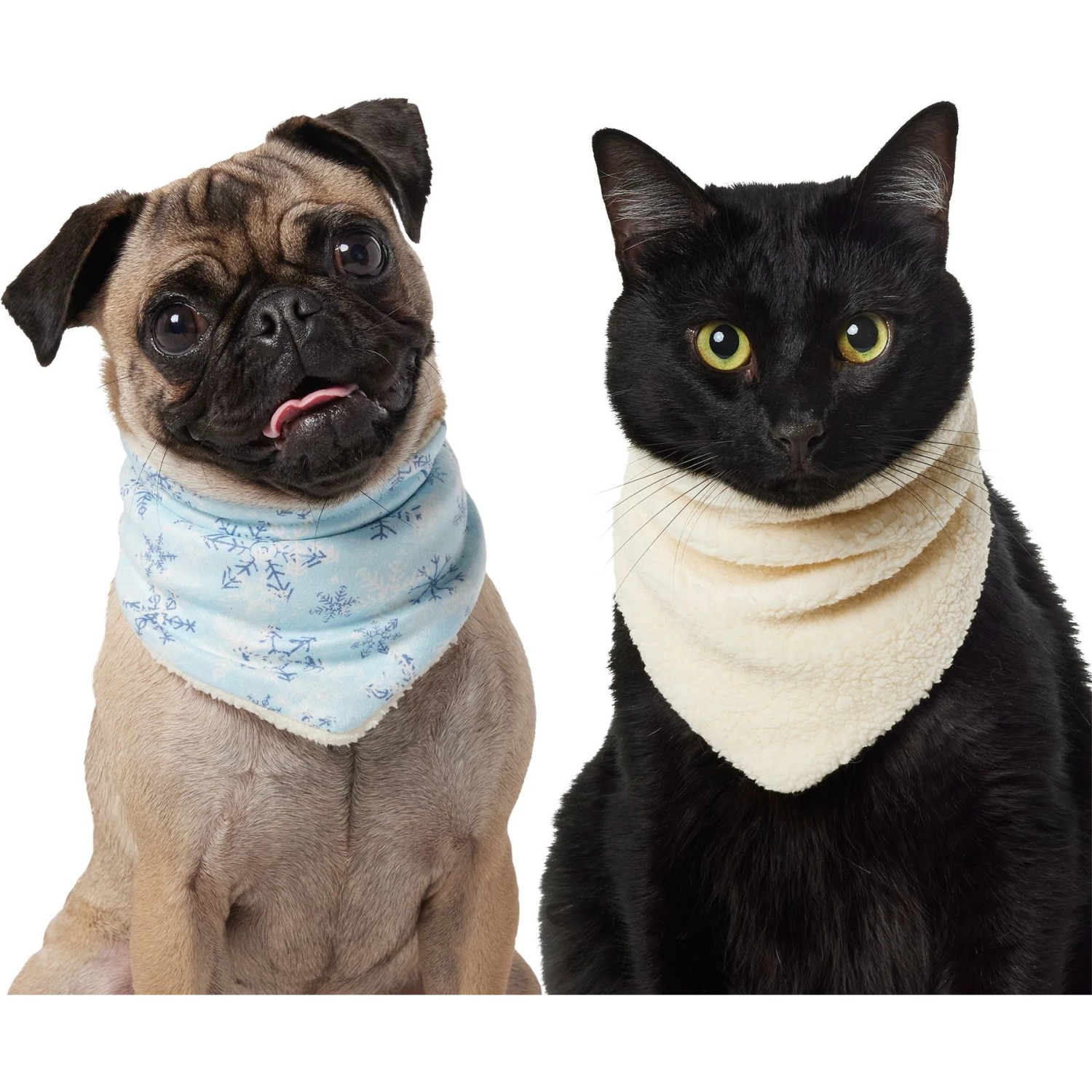 Frisco Reversible Snowflake Cozy Knit Faux Fur Dog & Cat Pullover Bandana, 1 Count 1 Frisco Reversible Snowflake Cozy Knit Faux Fur Dog & Cat Pullover Bandana, 1 Count