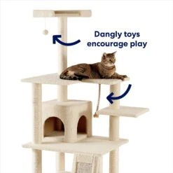 Frisco 62-in Faux Fur Cat Tree & Condo -Cat Toy Shop 92259 PT2. AC SS1800 V1667228962