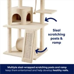 Frisco 62-in Faux Fur Cat Tree & Condo -Cat Toy Shop 92259 PT3. AC SS1800 V1667228394