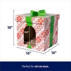 Frisco Holiday Gift Box Cardboard Cat House & Frisco Holiday Santa's Workshop Cardboard Cat House -Cat Toy Shop 986158 PT2. AC SS1800 V1698258056