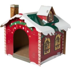 Frisco Holiday Gift Box Cardboard Cat House & Frisco Holiday Santa's Workshop Cardboard Cat House -Cat Toy Shop 986158 PT5. AC SS1800 V1698257735