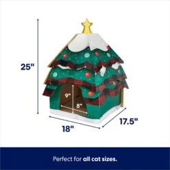 Frisco Holiday Christmas Tree Cardboard Cat House & Frisco Holiday Santa's Workshop Cardboard Cat House -Cat Toy Shop 986190 PT2. AC SS1800 V1698257848