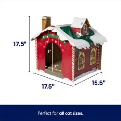 Frisco Holiday Christmas Tree Cardboard Cat House & Frisco Holiday Santa's Workshop Cardboard Cat House -Cat Toy Shop 986190 PT6. AC SS1800 V1698257795