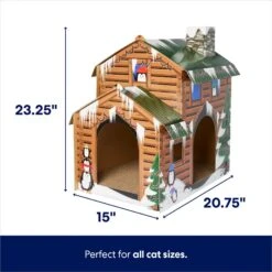 Frisco Holiday Log Cabin Cardboard Cat House & Frisco Holiday Christmas Tree Cardboard Cat House -Cat Toy Shop 986238 PT2. AC SS1800 V1698258055