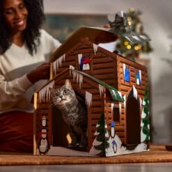 Frisco Holiday Log Cabin Cardboard Cat House & Frisco Holiday Christmas Tree Cardboard Cat House -Cat Toy Shop 986238 PT4. AC SS1800 V1698257790
