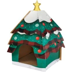Frisco Holiday Log Cabin Cardboard Cat House & Frisco Holiday Christmas Tree Cardboard Cat House -Cat Toy Shop 986238 PT5. AC SS1800 V1698257734