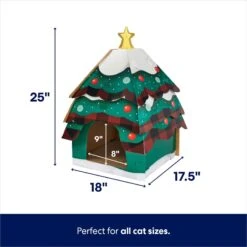 Frisco Holiday Log Cabin Cardboard Cat House & Frisco Holiday Christmas Tree Cardboard Cat House -Cat Toy Shop 986238 PT6. AC SS1800 V1698258344