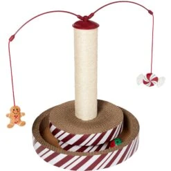 Frisco Holiday Santa Hat & Mistletoe Cat Tracks Cat Toy & Frisco Holiday Gingerbread Interactive Cat Scratcher Cat Toy With Catnip -Cat Toy Shop 986246 PT5. AC SS1800 V1698258405